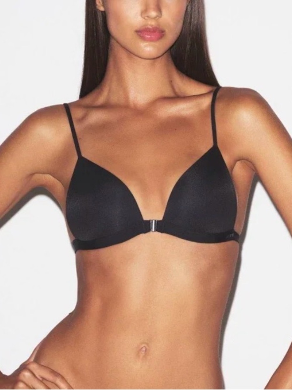SKIMS Triangle Front Close Super Push-Up Bra Black 36DD NWT IN PACKAGE